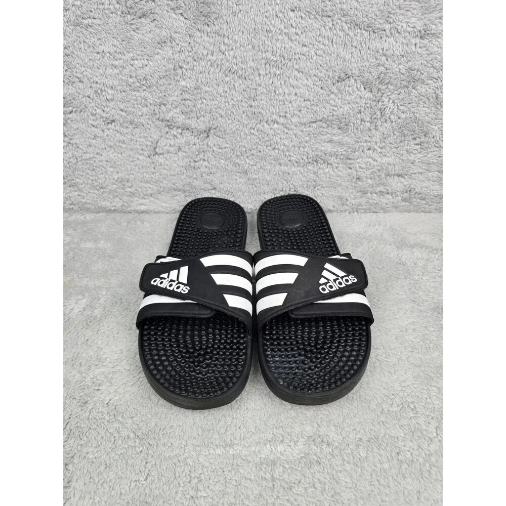 Adidas Adissage Slides Sandals Mens Size 13 Black/White #F35580